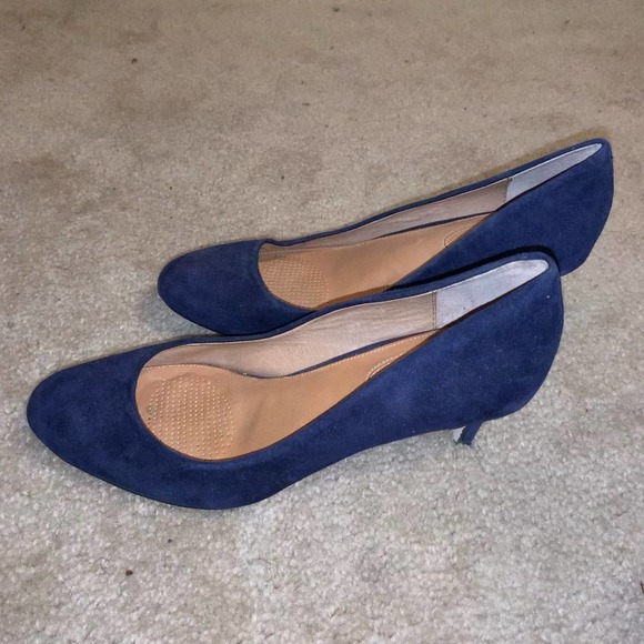 Corso Como Blue Suede Heels - Picture 4 of 5